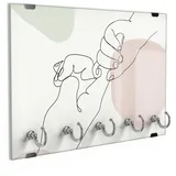 DEQORI Schlüsselbrett 'Zarte Verbindung', (1 St), Schlüsselhalter Schlüssel Haken Schlüsselboard modern Schlüsselleiste beige|rosa