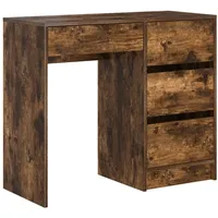 VidaXL Brauner Schreibtisch Geräucherte Eiche Holzwerkstoff Mittel