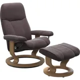 Stressless Stressless® »Consul«, (Set, Relaxsessel mit Hocker), mit Hocker, mit Classic Base, Größe M, Gestell Eiche