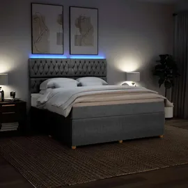 vidaXL Boxspringbett 180 x 200 cm Hellgrau