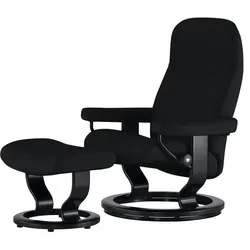 Stressless Relaxsessel mit Hocker  Consul , schwarz , Maße (cm): B: 76 H: 100 T: 71.0
