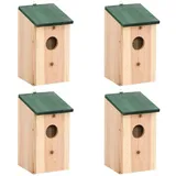 vidaXL Vogelhäuser 4 Stk. Holz 12x12x22 cm