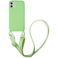 Sitthyw Handykette Hülle für iPhone 11 Necklace Case Handyhülle mit Band Silikon Handy-Kette Bumper Handy Hülle zum Umhängen mit Kordel Schutzhülle Cover(abnehmbar), Cyan