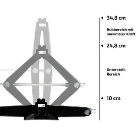 Heyner HEYNER® Wagenheber mit Kurbel und Gummiauflage, 1t für Anhänger/PKW - mit Tasche