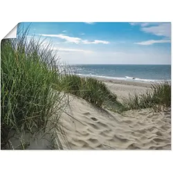 Wandbild ARTLAND "Dünenlandschaft im Sommer an der Nordsee", grün (farbe bild(er): grün), B:40cm H:30cm, Bilder, als Alubild, Outdoorbild, Leinwandbild, Poster, Wandaufkleber