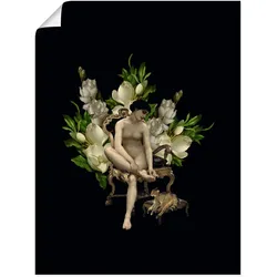 Artland Poster »Venus mit Katze und Magnolien«, Gottes Bilder, (1 St.), als Alubild, Leinwandbild, Wandaufkleber oder Poster in versch. Größen Artland Farbe Bild(er): schwarz