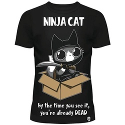Cupcake Cult T-Shirt Ninja Cat Samurai Katze schwarz L