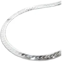 Schmuck Krone Panzerkette 3mm Panzerkette, 925 Silber, flach, 45cm, Silber 925 silberfarben