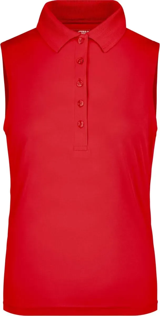 James & Nicholson Damen Polo ärmellos JN575 red M
