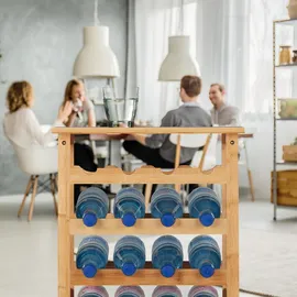 Relaxdays Weinregal 28 Flaschen 94 x 47 x 29 cm Natur