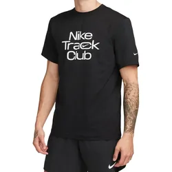NIKE Track Club Herren Trainings-Shirt mit Dri-FIT-Technologie Sport-Oberteil Kurzarm-Shirt FB5512-010 Schwarz - S