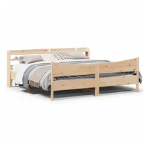 vidaXL Massivholzbett 180 x 200 cm Beige