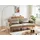 vente-unique Schlafsofa Klappsofa 3-Sitzer - Stoff - Beige - ESME