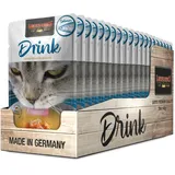 LEONARDO Drink Salmon [20x40g Multipack Sorte Lachs] Katzendrink | getreidefreie Fleischbrühe mit Fleischstreifen | Ergänzungsfuttermittel für Katzen