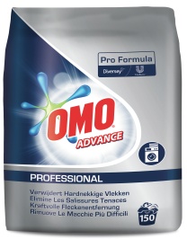OMO Professional Advance Vollwaschmittel, Phosphatfreies Waschpulver, 12,25 kg - Sack für 150 Waschladungen