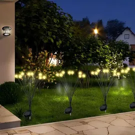 salcar 8 LED Solarleuchten Gartenleuchten 2 set LED Kugel 2 Leuchtmodi Warmweiß