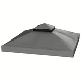 MC Star Pavillon 3 x 3 m Ersatzdach für Pavillon, Pavillon-Ersatzplane, (mit Wasserablauf-Löchern, UPF30+, Sonnenschutz, Dunkelgrau) grau