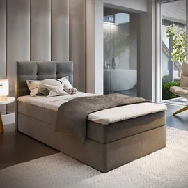 masseno Boxbett mit Bettkasten ¦ grau ¦ Maße cm B: 100 H: 98