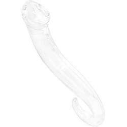 Geschwungener Glasdildo S, 18,5 cm, transparent