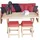 aea Komplett Dreisitzer Sofa Stilvolle Gartenmöbel 2x Hocker), Holz Esstisch