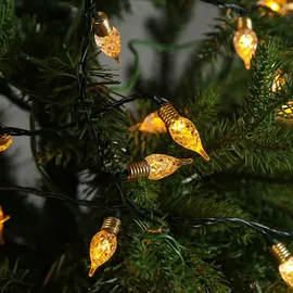 MARELIDA LED Lichterkette Vintage 180 transparente Mini Birnen 8 Funkt. - Timer - L: 18m