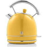 Swan Retro Elektrisch Wasserkocher 1,8L Vintage Abschaltautomatik Kabellos, Edelstahl,