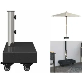 vidaXL Schirmständer Granit 25 kg Schwarz