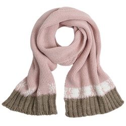 Neverless Strickschal Damen Schal Winter Herbst Winterschal Strickschal Dreifarbig Glattstri beige|rosa