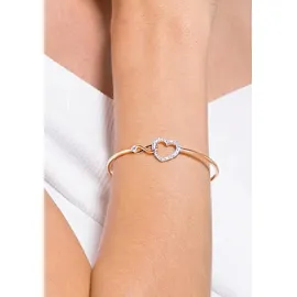 Swarovski Armreif 5518869 Infinity Heart, weiss, Metallmix