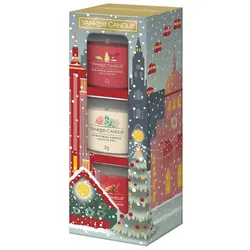 3 Glasvotivkerzen à 37g Geschenkset Big Apple Christmas