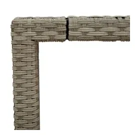 vidaXL Gartentisch mit Glasplatte Hellgrau 90x90x75 cm Poly Rattan