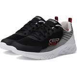 Skechers Boys Sneaker, Black Textile/Synthetic/Silver & Red Tri, 39.5 EU - 39.5 EU