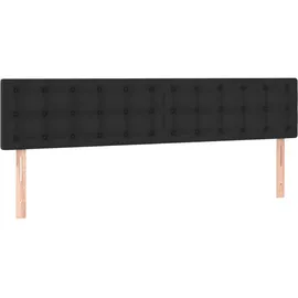 vidaXL Boxspringbett mit Matratze & LED Schwarz 200x200 cm Kunstleder