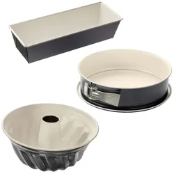 Dr. Oetker 3er Set Backformen Kuchenformen Springform Kastenform Gugelhupfform