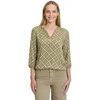 Cartoon Casual-Bluse mit Muster in Grün/Violett | Gr.: 42