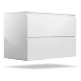 Blumfeldt - Waschbeckenunterschrank mit Keramik-Waschbecken, Badezimmerschrank weiß, elegantes Design, Breite 80 cm - Moderner Schrank fur