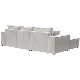 Fun Möbel Ecksofa Sofa ALVARO inkl. QI Ladegerät Stoff Opera Velvet Petrol Ottomane Links - Grün