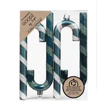 INGE-GLAS 4 Zuckerstangen 14cm Kunststoff Christbaumschmuck Weihnachtsbaumschmuck klein