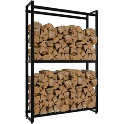 DELUKE® Kaminholzregal innen Metall STAPO 25x100x150cm Brennholzregal innen Kaminholzständer Kaminholzhalter Feuerholzregal Holz stapeln Wohnzimmer