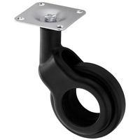 SO-TECH® Möbelrolle BONN Ø 60 mm schwarz Design-Lenkrolle, ohne Bremse (Feststeller), Tragkraft 30 kg / Rolle schwarz