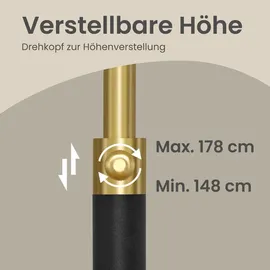 VASAGLE Höhenverstellbare Stehleuchte 148 cm Schwarz
