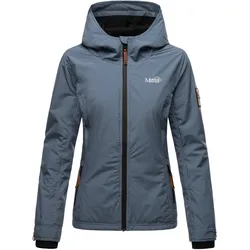 MARIKOO Damen Sportliche Outdoorjacke Übergangs Regenjacke mit Kapuze Brombeere