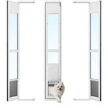 Vevor Hundeklappe für Glasschiebetüren Höhenverstellbar 1927-2049 mm Weiß