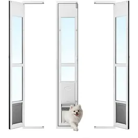 Vevor Hundeklappe für Glasschiebetüren Höhenverstellbar 1927-2049 mm Weiß