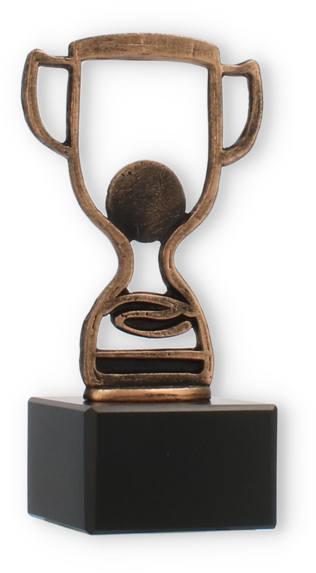 Pokal Konturfigur Pokal altgold auf schwarzem Marmorsockel 16,1cm