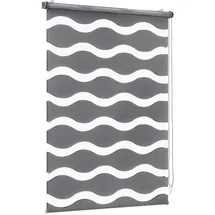 Sekey Doppelrollo Klemmfix ohne Bohren für Fenster, Duo Rollo Jalousie Sonnenschutz, 40x130cm, Dunkelgrau