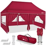 tillvex Partyzelt tillvex® Pavillon 3x6m Wasserdicht Gartenzelt Faltpavillon Partyzelt, (Pavillon 3x6m wasserdicht), Partyzelt mit Tasche für Garten rot