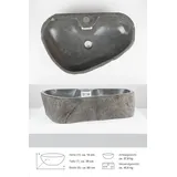 wohnfreuden Aufsatzwaschbecken Natursteinwaschbecken 60 cm mit Hahnloch (Kein Set), 682_Dc7.144 grau 682_Dc7.144 | 60 cm x 16 cm x 60 cm