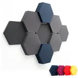 FENNEXT® Schallabsorber Akustikpaneele [9 Stk.] für spürbar reduzierte Geräusche I Modernes Akustikbild aus Hexagon Akustikplatten I Unbedenkliche Wand Paneele hergestellt in der EU I 3D Panels