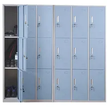 MCW Schließfach Preston T829, Schließfachschrank Wertfachschrank Spind, Metall 9 Fächer,